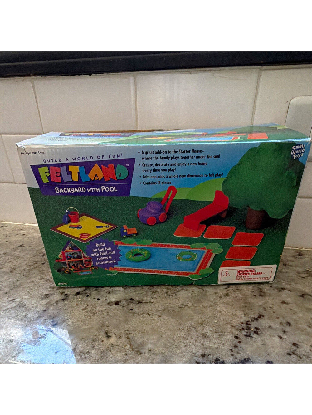 Small World Toys FeltLand Backyard with Pool Felt Play Set Ages 3+ Years